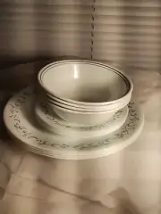 22 Piece Corelle Vitrelle Blue Flowers Dish Set