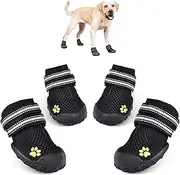 Hipaw Summer Breathable Mesh Reflective Strap Rugged Nonslip Sole Dog Boots