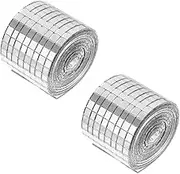 HOMSFOU 2 Rolls DIY Self Adhesive Mirror Sticker Tiles for Home Decor for Kitchen Bathroom and Living Room Strong Adhesive Backing Creative Glass Wall Decals