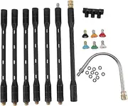 Pressure Washer Extension Wand Set, 1/4 Inch Quick Connect Power Washer Lance, Stainless Steel Pressure Washer Wand Extender, 1 Gutter Cleaner Attachment Curved Rod