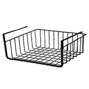 Under Shelf Basket Embedded Thicken Wrought Iron Table Cabinet Hanging Shelf for Bedroom black L