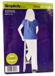 Simplicity Sewing Pattern E2005 Pullover Top Tunic Misses Size 7-16