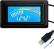 KETOTEK Aquarium Thermometer LCD, Digital Water Thermometer with Sensor Probe for Fish Tank Aquarium Vehicle PC Case Incubators Climb Pet, USB Power Supply