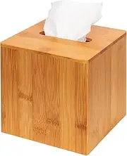JackCubeDesign Bamboo Square Tissue Box Cover Holder Case Cover Holder Box Napkin Holder Organizer Stand(Set of 1, 5.67 x 5.67 x 5.67inches)-:MK273A