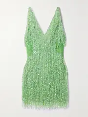 [Naeem Khan] Naeem Khan - Gatsby Embellished Tulle Mini Dress - Green - US4 US 4 Green