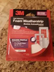 3M SELF ADHESIVE WHITE FOAM WEATHERSTRIP SMALL GAPS CONTAINS 2