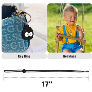 Airtag Holder for Kids [4 件裝] 可愛卡通 Airtag 項鍊鑰匙扣適合兒童;成人,帶鑰匙圈的