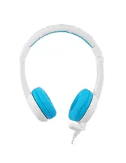 BuddyPhones School Plus Wired Headphones/Headset w/ Boom Mic Blue Kids