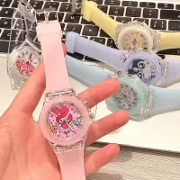 在飛比找蝦皮購物優惠-新款夜光兒童手錶三麗鷗聯名布丁狗美樂蒂學生手錶兒童表