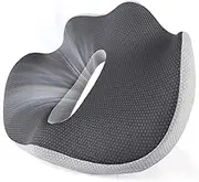 Ergonomic Memory Foam Seat Cushion for Hip & Back Pain Relief - Orthopedic Design, Removable Cover, Desk Chair Cushion, Perfect for Office Chairs, Car Seats, Wheel Chair, Excercise, No-Slip Protects