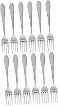 LABRIMP 12pcs Stainless Steel Dessert Fork and Portable Forks for Fruits Desserts and Appetizers Silverware for Family and Party Use