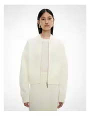 [Witchery] Wool Knit Bomber in Chalk