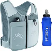 AMOSTEC Running Phone Holder Vest, Original Zip Front Reflective Running Vests with 500ml Hydration Bottle, 5 Pockets for Cards, Keys, Towels, Adjustable Waistband & Breathable Materials, Men & Women