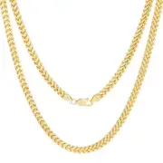 10K Yellow Gold Mens 5mm Franco Square Box Foxtail Wheat Necklace Chain 30"