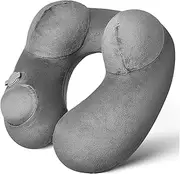 ETHZZLE U Shaped Inflatable Travel Pillow Neck Support Pillow for Airplane Car and Train Comfortable Accessory