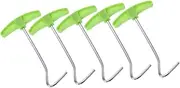 Gatuida 5pcs Multi Use Tent Stake Remover Tool Ergonomic Plastic Handle for Efficient Removal of Tent Stakes and Trampoline Springs Essential Camping Accessory Green