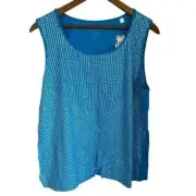 Chico's Chevron Sequin Tank in Maui Blue size 3 - XL