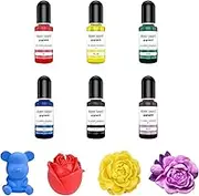Nurila 6 Colours Colour Pigments for Casting Powder, 10 ml Epoxy Resin Paint Set, Paint for Casting Powder, Water-Based Pigment for Epoxy Resin, Nail Polish, Bath Bombs, Candle Making, Plaster Dyeing