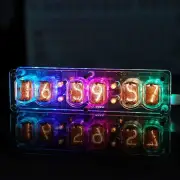 6-bit Glow Tube Clock IN12 Nixie Clock Base with Cool RGB Lights Computer Desktop Accessories DC 5V