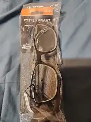 Foster Grant Tristan Black Men Readers Square Spring Reading Glasses Case +2.50