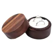 Ring Box, Wedding Ring Box for Proposal, Engagement, Handmade Wooden Round