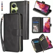 For OnePlus Nord N30 Wallet Case 9Card Zipper Slots Kickstand Flip Leather Case
