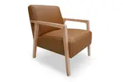 Noah Single Seater Occasional Accent Armchair in Italian Leather TAN