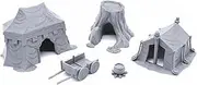 EnderToys Campement - DND Terrain Compatible with Dungeons and Dragons, Warhammer 40k, 28mm Miniature Wargaming, Tabletop RPGs, Wargame Scenery, Grey