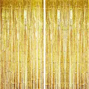 20pcs Gold Fringe Curtain Party Streamer 3.3 x 6.6ft Foil Fringe Curtains