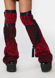 [Punk Rave] Punk Cheetah Print Leg Warmers
