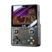 X6 Retro Game Console 3.5inch IPS Screen Portable Handheld Game Player Retro Arcade Support 11 Emulators Kid Gifts 32G A Transparent Black