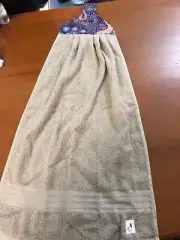long length hand towel - Beige with Aboriginal print