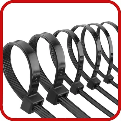 Nylon Cable Ties Zip Ties Black Heavy Duty Self Locking Wire Management Assorted