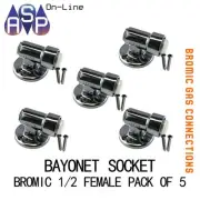 BROMIC 1/2" FEMALE GAS BAYONET FLOOR & WALL SOCKET PACK OF 5