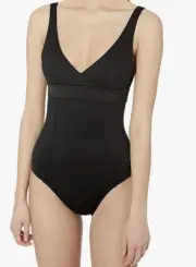 Seafolly Black Wrap Front One Piece Swimsuit US 8/ UK 12 $142