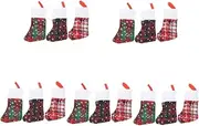 Alipis 5sets Xmas Stocking Storage Bags Polyester Dinnerware Bags Christmas Socks Storage 3pcs*5