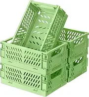 Xuanmuque 5-Pack Collapsible Plastic Storage Baskets for Organizing with Handle, Crate Bin for Desk Bedroom Office Bedroom, Mini Size 5.9''L x 3.9''W x 2.2''H