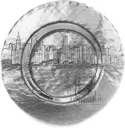 Wendell August Forge Chicago Cityscape 9.5-Inch Well Plate - NEW IN BOX