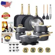 Effortless Cleaning Non-Stick 21-Piece Cookware Set with Silicone Utensils