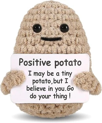 Positive Potato 3 Inch Knitted Potato With Card For Cheer And Encouragement