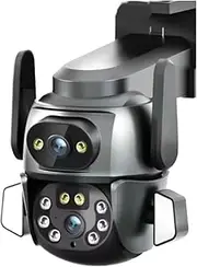 4K 8MP WiFi Camera Dual Screen Cam Binocular AI Body Automatic Tracking CCTV Security Intelligent IP66 Monitoring(AU Plug,8MP 64G Card)