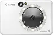 [Canon] Zoemini S2 Instant Camera Printer 8MP - Compact with Mirror, Ring Light Camera, Zink Sticky-Back Photo Paper, Portable, Pearl White