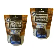 2 Packets Of Stockman & Paddock Aussie Jerky Style Treats for Dogs 500gr