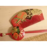 ✧時本和服✧老件古董物-舞踊演出/和服專用-日本漆金時繪木平打簪櫛髮飾