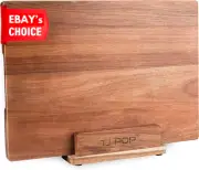 Acacia Wood Chopping Board Stand Built-In Handles Butcher Block Large Cheese