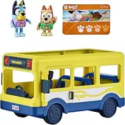 BLUEY Brisbane Bus Adventure, Bus Vehicle and Figures Pack, with Two 6-8cm Figures, Multicolor (17345)