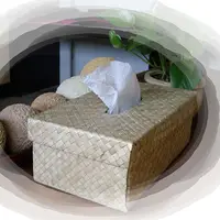 在飛比找PChome24h購物優惠-24hr手工草編面紙盒-林投葉(自然)