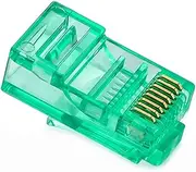 50/100PCS RJ45 Ethernet Cables Module Plug Network Connector RJ-45 Crystal Heads Cat5 Cat5e Cable(50 PCS,Green)