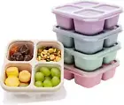 5 Pack Bento Lunch Box 4 Compartment Snack Containers Meal Prep for Kids Adults