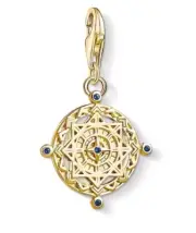 NEW Thomas Sabo Sterling Silver Y/G Plated Vintage Compass Pendant 925